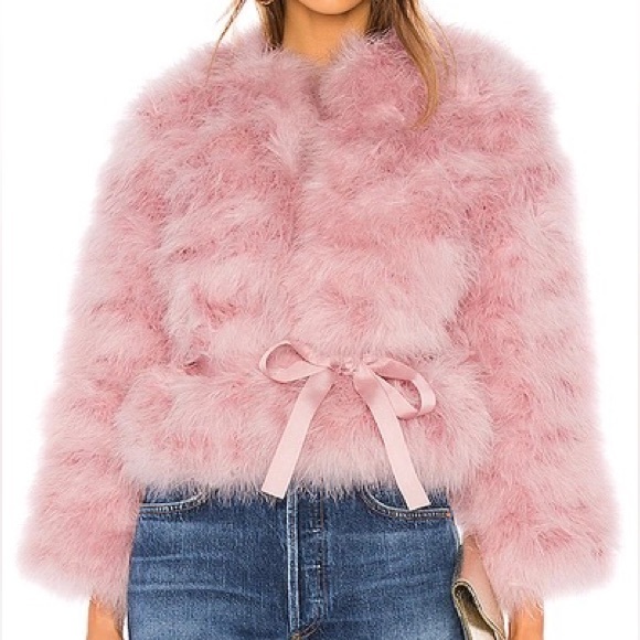 Rebecca Minkoff pink feather Harper Jacket NWT - Picture 1 of 9